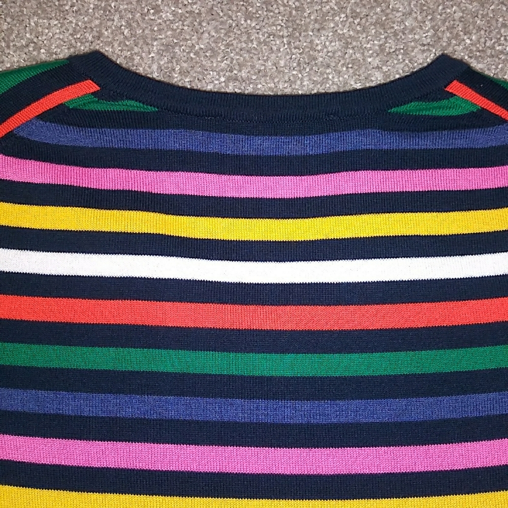 NWT Sz S Tommy Hilfiger Rainbow Stripe Sweater - Picture 3 of 8